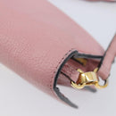 Miu Miu Madras Shoulder Bag Leather Pink Gold Auth 210911-19