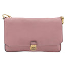 Miu Miu Madras Shoulder Bag Leather Pink Gold Auth 210911-2