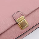 Miu Miu Madras Shoulder Bag Leather Pink Gold Auth 210911-20