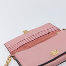 Miu Miu Madras Shoulder Bag Leather Pink Gold Auth 210911-22