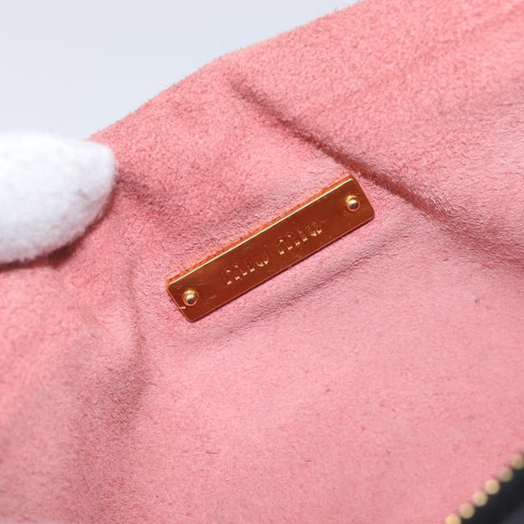 Miu Miu Madras Shoulder Bag Leather Pink Gold Auth 210911