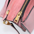 Miu Miu Madras Shoulder Bag Leather Pink Gold Auth 210911-26