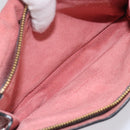 Miu Miu Madras Shoulder Bag Leather Pink Gold Auth 210911-27