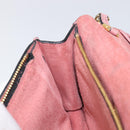 Miu Miu Madras Shoulder Bag Leather Pink Gold Auth 210911-29