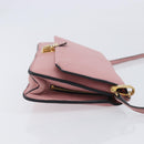 Miu Miu Madras Shoulder Bag Leather Pink Gold Auth 210911-4