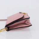 Miu Miu Madras Shoulder Bag Leather Pink Gold Auth 210911-5
