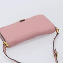 Miu Miu Madras Shoulder Bag Leather Pink Gold Auth 210911-6