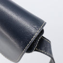 Saint Laurent Shoulder Bag Leather Navy Gold Auth 210914A-15