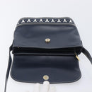 Saint Laurent Shoulder Bag Leather Navy Gold Auth 210914A-17