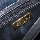 Saint Laurent Shoulder Bag Leather Navy Gold Auth 210914A-18