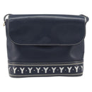Saint Laurent Shoulder Bag Leather Navy Gold Auth 210914A-2