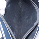 Saint Laurent Shoulder Bag Leather Navy Gold Auth 210914A-25