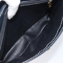 Saint Laurent Shoulder Bag Leather Navy Gold Auth 210914A-26
