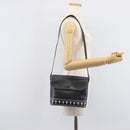 Saint Laurent Shoulder Bag Leather Navy Gold Auth 210914A-27
