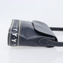 Saint Laurent Shoulder Bag Leather Navy Gold Auth 210914A-4
