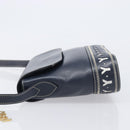 Saint Laurent Shoulder Bag Leather Navy Gold Auth 210914A-5