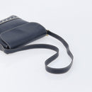 Saint Laurent Shoulder Bag Leather Navy Gold Auth 210914A-7