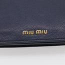 Miu Miu Madras Hand Bag Leather 2way Navy Gold Auth 210917A-16