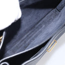 Miu Miu Madras Hand Bag Leather 2way Navy Gold Auth 210917A-29