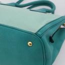 Miu Miu Madras Hand Bag Leather 2way Green Gold Auth 210919A-9