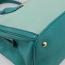 Miu Miu Madras Hand Bag Leather 2way Green Gold Auth 210919A-16