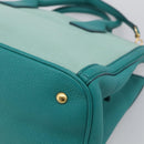 Miu Miu Madras Hand Bag Leather 2way Green Gold Auth 210919A-17