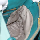 Miu Miu Madras Hand Bag Leather 2way Green Gold Auth 210919A-21
