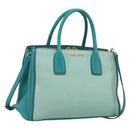 Miu Miu Madras Hand Bag Leather 2way Green Gold Auth 210919A-1