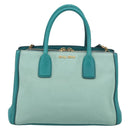 Miu Miu Madras Hand Bag Leather 2way Green Gold Auth 210919A-13