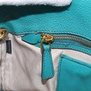 Miu Miu Madras Hand Bag Leather 2way Green Gold Auth 210919A-23