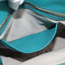 Miu Miu Madras Hand Bag Leather 2way Green Gold Auth 210919A-11