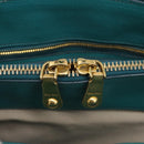 Miu Miu Madras Hand Bag Leather 2way Green Gold Auth 210919A-26