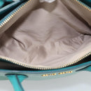 Miu Miu Madras Hand Bag Leather 2way Green Gold Auth 210919A-27