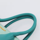 Miu Miu Madras Hand Bag Leather 2way Green Gold Auth 210919A-14