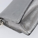 Miu Miu Shoulder Bag Leather Silver Auth 210923A-15