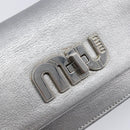 Miu Miu Shoulder Bag Leather Silver Auth 210923A-16