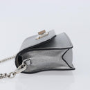 Miu Miu Shoulder Bag Leather Silver Auth 210923A-5