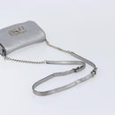 Miu Miu Shoulder Bag Leather Silver Auth 210923A-7