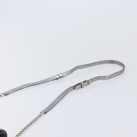 Miu Miu Shoulder Bag Leather Silver Auth 210923A