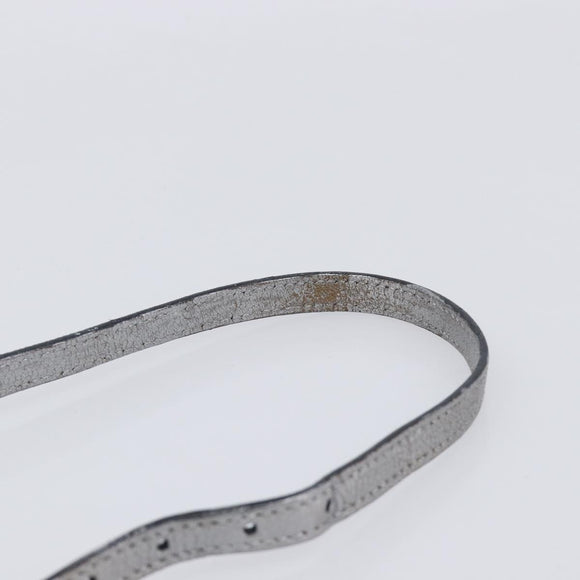 Miu Miu Shoulder Bag Leather Silver Auth 210923A