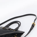PRADA Hand Bag Nylon 2way Black Gold Auth 210925A-10