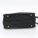 PRADA Hand Bag Nylon 2way Black Gold Auth 210925A-11
