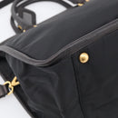 PRADA Hand Bag Nylon 2way Black Gold Auth 210925A-15