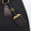 PRADA Hand Bag Nylon 2way Black Gold Auth 210925A-16