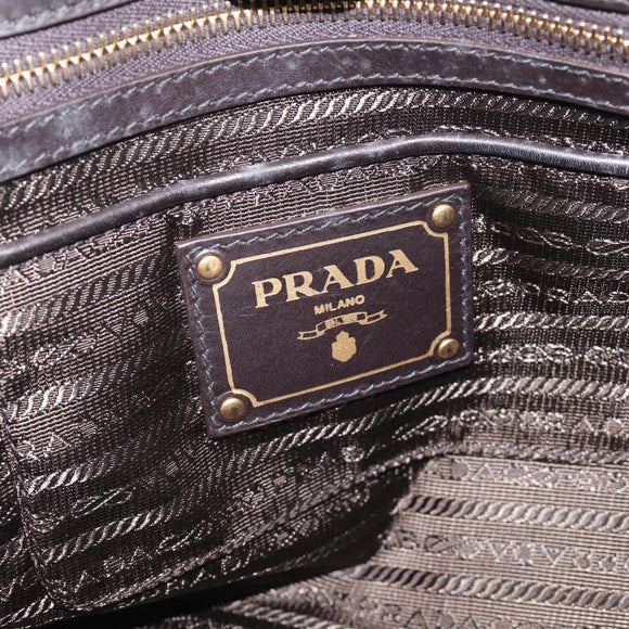 PRADA Hand Bag Nylon 2way Black Gold Auth 210925A