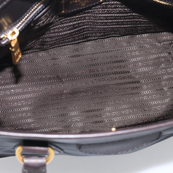 PRADA Hand Bag Nylon 2way Black Gold Auth 210925A