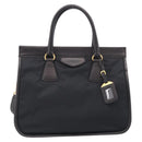 PRADA Hand Bag Nylon 2way Black Gold Auth 210925A-2
