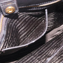 PRADA Hand Bag Nylon 2way Black Gold Auth 210925A-22