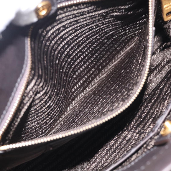 PRADA Hand Bag Nylon 2way Black Gold Auth 210925A