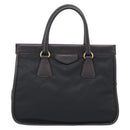 PRADA Hand Bag Nylon 2way Black Gold Auth 210925A-3